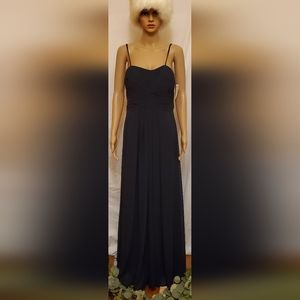 Used once Wtoo Blouson Chiffon A-Line Gown Navy Blue size 10